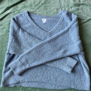 Stars Above Soft Blue V-Neck Sweater